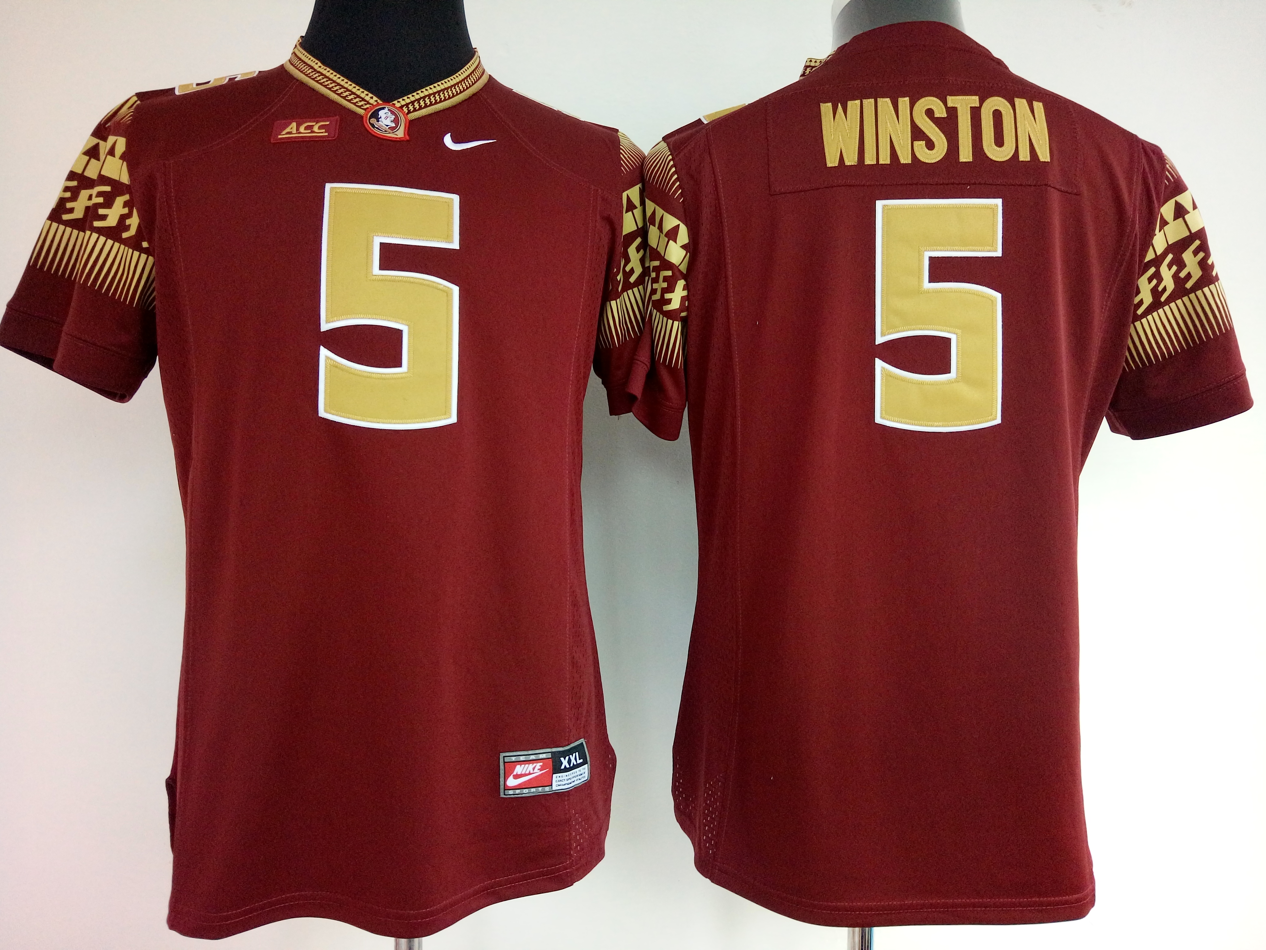 NCAA Womens Florida State Seminoles Red #5 Winston jerseys->women ncaa jersey->Women Jersey